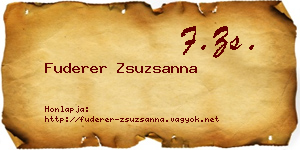 Fuderer Zsuzsanna névjegykártya